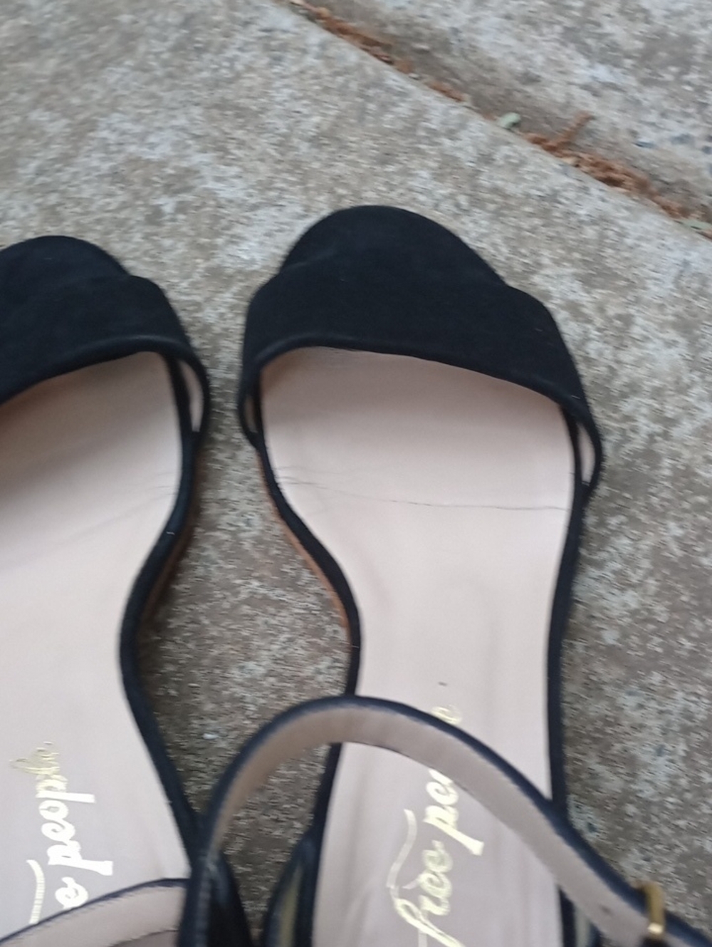 Free People Black Ankle-Strap Heeled Sandals - Picture 8 of 16